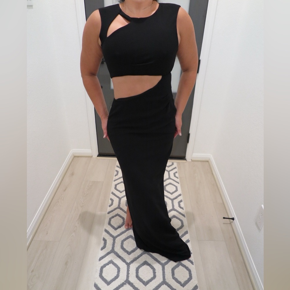 BCBGMaxAzria Black Cutout Gown
